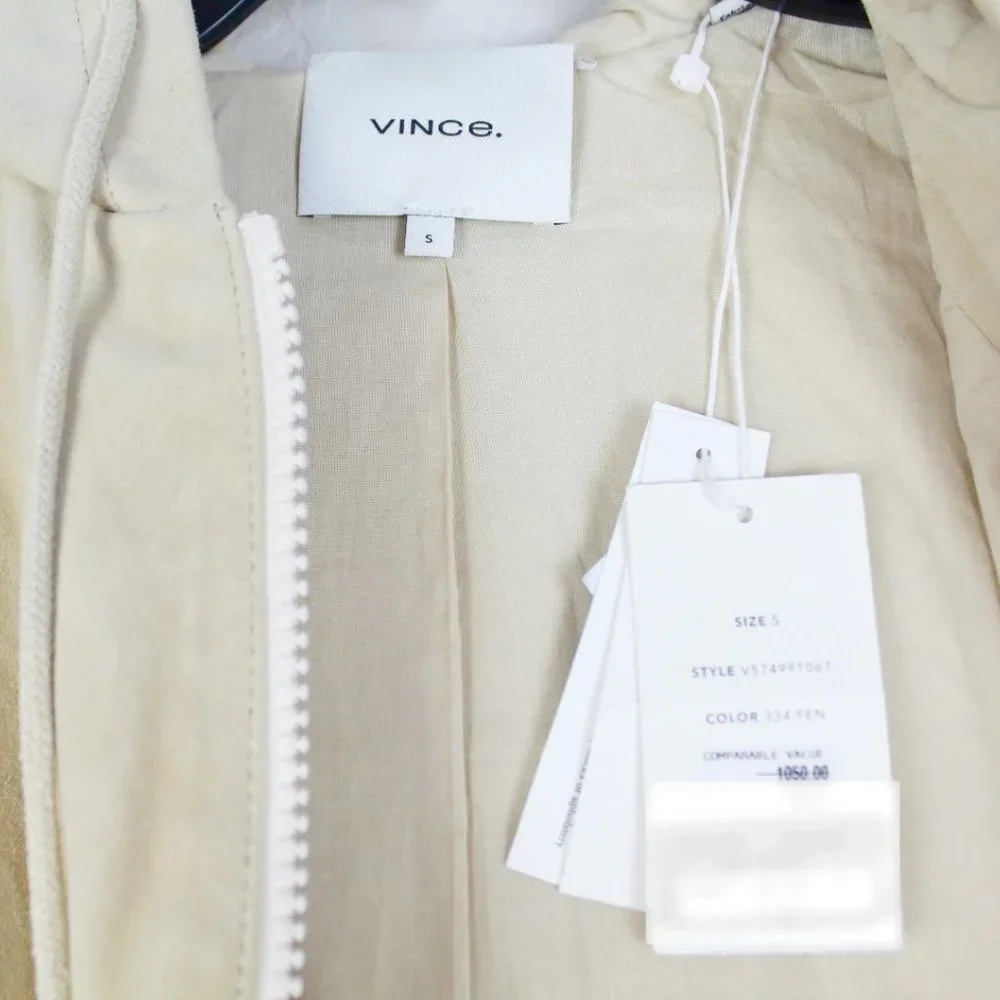 NWT Vince Suede Zip Hooded Jacket | Luxury Casual Outerwear